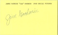 -Jim Goodwin- (d.2008) Signed/Autograph/Auto Index Card Chicago White Sox MLB -Jim Goodwin- (d.2008) Signed/Autograph/Auto Index Card Chicago White Sox MLB