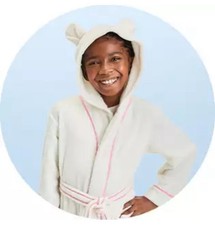 Cat  Jack Hooded Robe Plush Cozy With Ears Size Girls 10/12