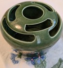 Rare Camark Pottery Flower Frog Rich Green Glaze, Impressed Mark USA Camark 095 — photo 1