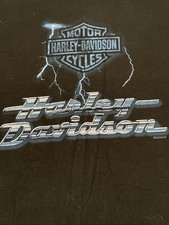 Vintage Harley Davidson Lightning T Shirt Large Black New Berlin, WI 2004 Y2K