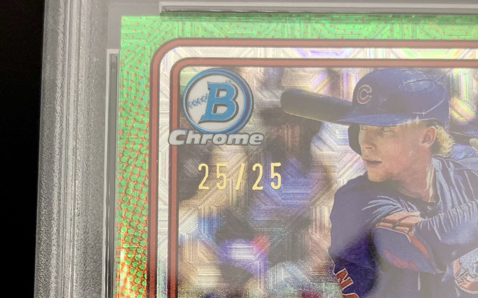 2024 Bowman Chrome Pete Crow-Armstrong Mega Box Mojo Orange 25/25 Bookend! PSA 9 view 2