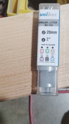 Drill bits Unibor Annular Cutter MML20 20mm x 2'' High Speed Steel MPN MML20