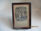 VTG "Mr Bumble & Mrs Cooney taking Tea" Framed Cruikshank Print 5 1/2" x 7 1/2"