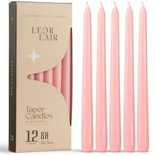 12 Pack 10 Inch Light Pink Taper Candles Unscented Blush Wedding Candle Decor