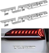 2pcs Turbo Emblem Decal 3d Metal Turbo Badge For Auto Sid Color Silver 2pcs