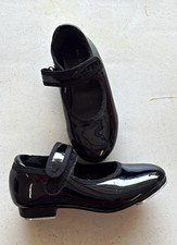 Tap Shoes Danskin Girls Mary Jane Black Patent Leather Hook  Loop, Size 9