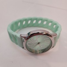 BWC Wrist Watch Womens Mint Green Silicone Strap Oversized Dial Digit Ladies