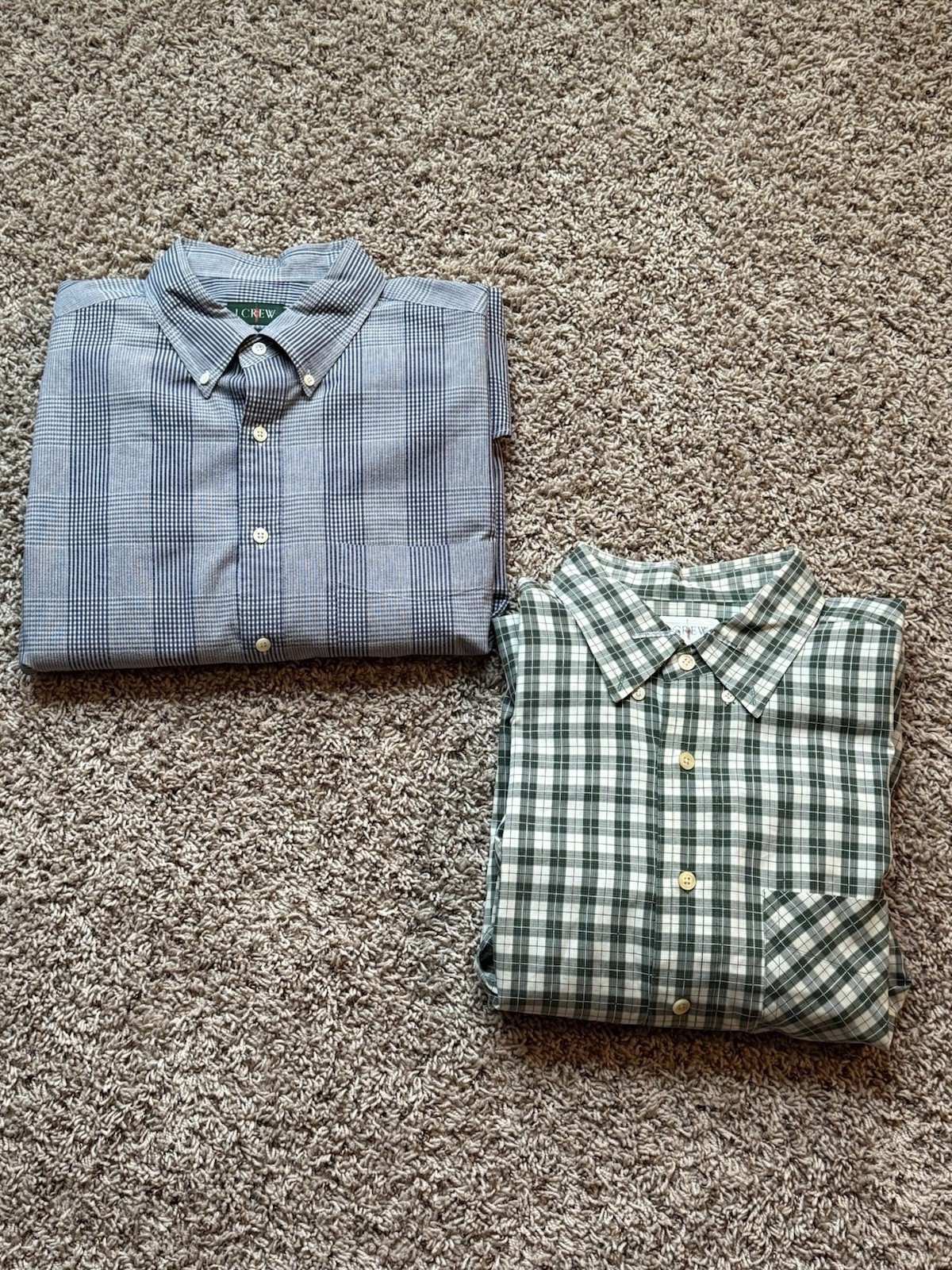 J Crew Oarsmen Vintage Men’s XLT Button Down Long Sleeve Summer Shirts, Read