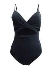 Vince Camuto Women's Cutout Wrap One-Piece Swimsuit 8, Black