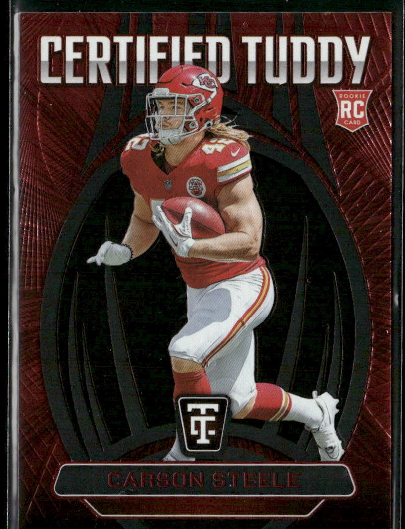 2024 Panini Totally Certified Carson Steele Certified Tuddy Mirror Red #/249 RC