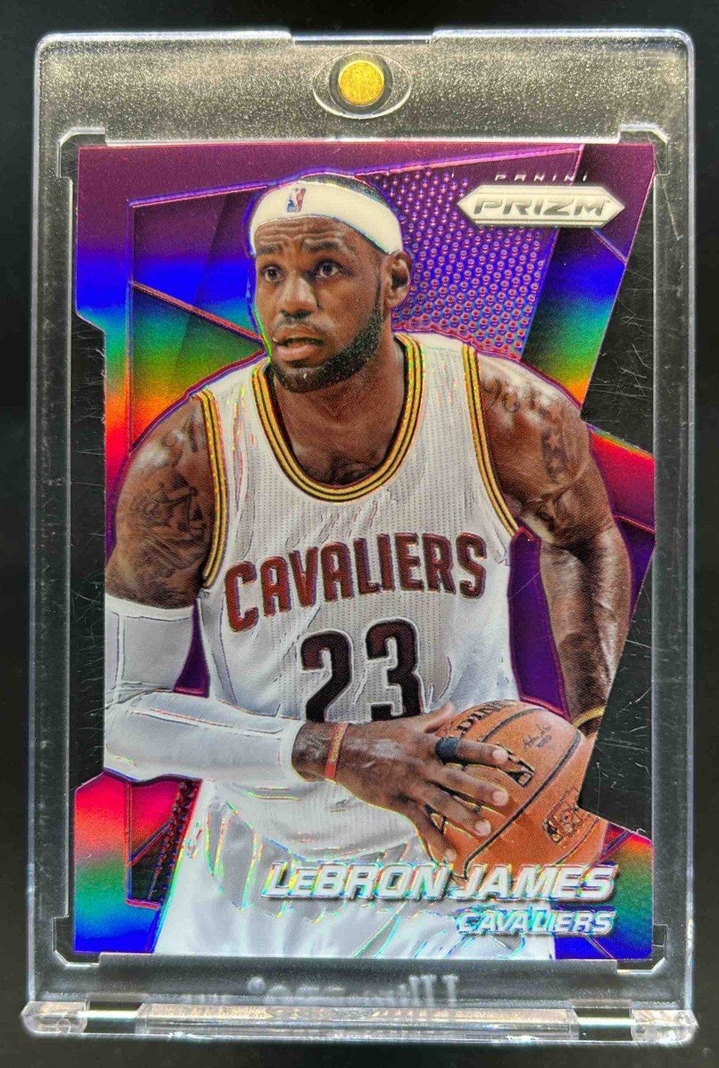 2014-15 Prizm LeBron James Prizms Purple Die Cut #4/139 Cavaliers
