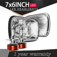 7x6" H6054 Glass Square Headlights, Compatible H4/9003 LED, Off-road Fog Lights