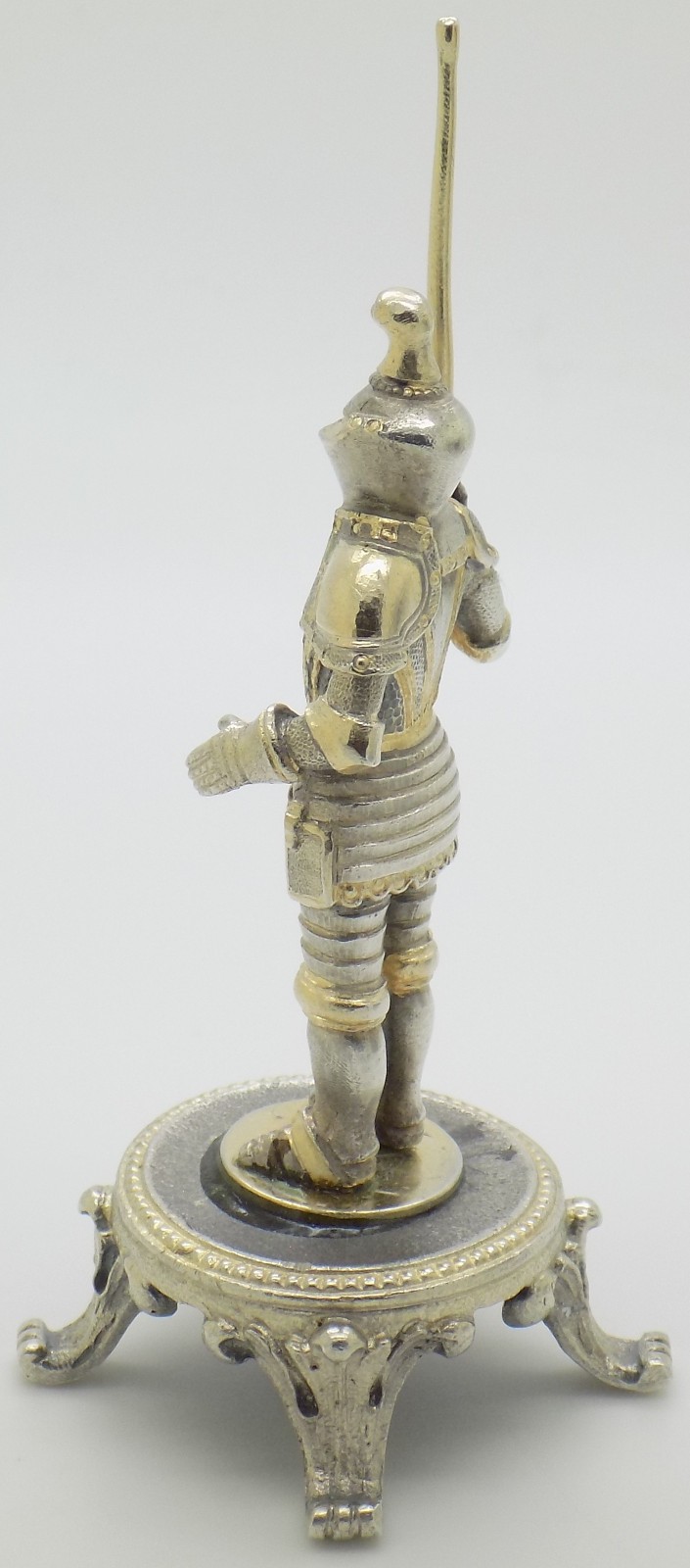 Vintage Italian Genuine Silver Medieval Knight Detailed Figurine Made in Milan