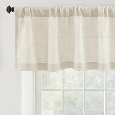 Linen Textured Curtain Valances for Solid 52"W x 18"L Pack of 1 Beige