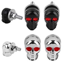 2Pcs Skull or Skull And Crossbone License Plate Bolts Bike or Car Number Plate