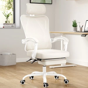 Home Office Chair Footrest Armrest Headrest Adjustable Lumbar Support Recline