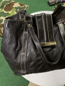 Sac à main Gucci monogramme cuir marron année 2000 occasion
