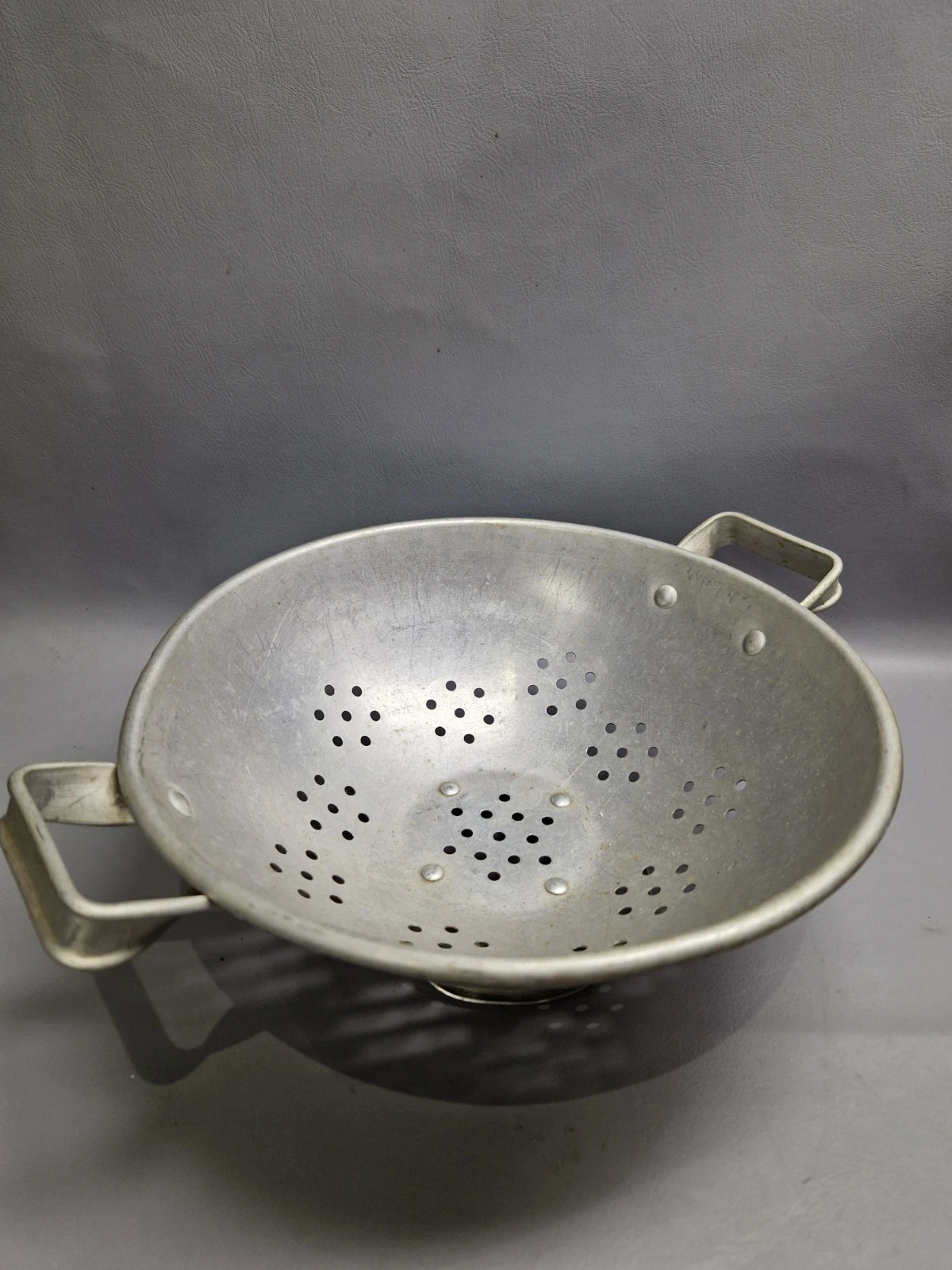 vintage colander sieve aluminum 50s 60s kitchenalia