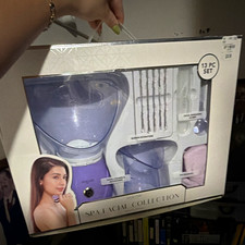 Olivia Rose Spa Facial Collection 13pc Facial Steamer Kit Brush Purple