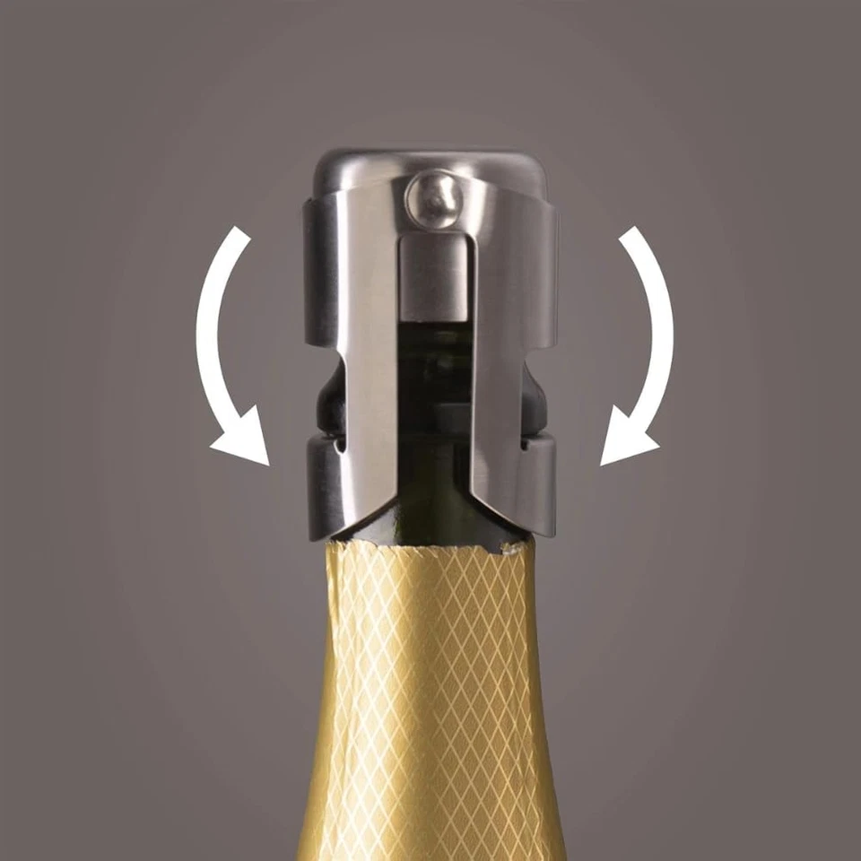 Tappo per Champagne - Acciaio Inox - Chiusura Sottovuoto per Bottiglie Di Champa - Immagine 4 di 4