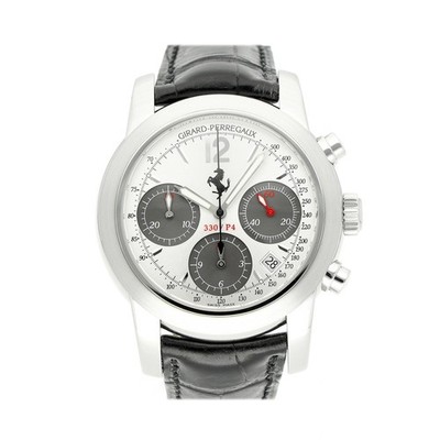 GIRARD PERREGAUX FERRARI 40MM REF. 8028 SILVER DIAL EDELSTAHL  ORIGINAL BOX