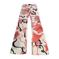Just Cavalli Red Floral Flared Jeans Print Cotton Pants Size 26
