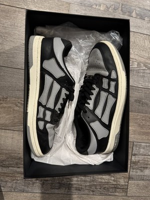 AMIRI Two-Tone Skel Top Low Black Grey Lace Up Sneakers - 100% Authenticity