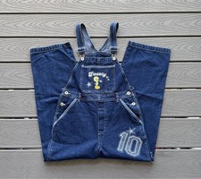 Vintage Tweety Bird Denim Overalls Size 12 Blue Embroidered Looney Tunes MINT