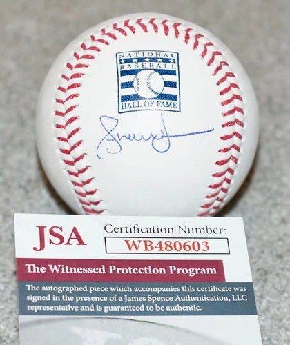 ANDRUW JONES Braves Signed HOF logo MLB BASEBALL + JSA Witness COA WB480603