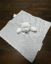 Blankets  Beyond Minky Grey Bear Lovey Plush Security Blanket 15" Soft