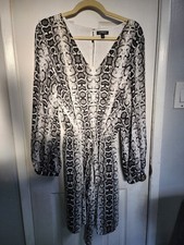 Express Women Dress Sz XL 16 animal Print lined long sleeves elasticated