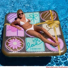 Swimline Boat Pool Island Float 90608 | Box of Chocolates 73 x 73 Inch