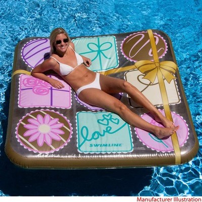 Swimline Boat Pool Island Float 90608 | Box of Chocolates 73 x 73 Inch