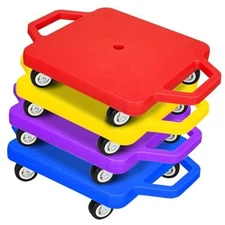 4 Pcs Sports Scooter Board with Handles Sitting Scooter Boarded Plastic Color