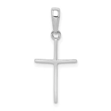 10k White Gold Polished Cross Pendant Perfect Gift for Her