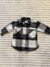 Zara Jacket Boys Size 6 Button Up Shacket Black and White