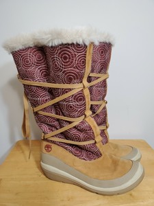 red timberland boots womens with fur