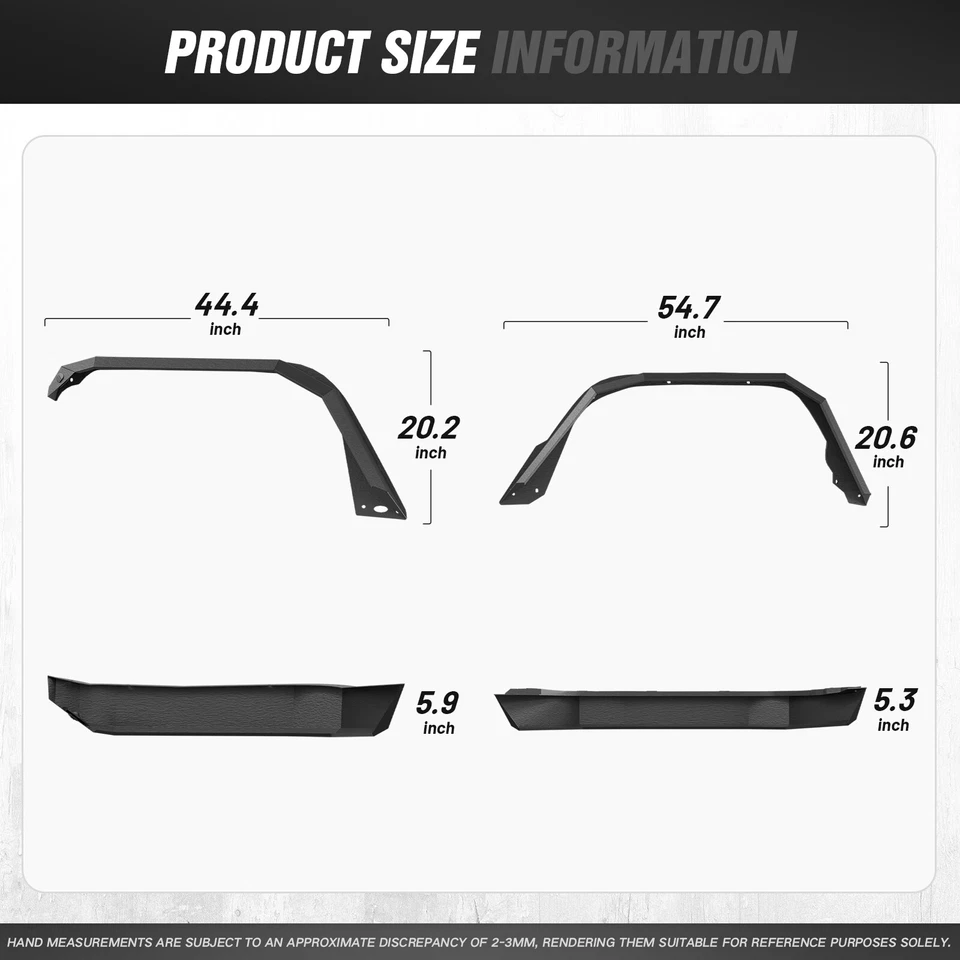 Front and Rear Fender Flares W/ Turn Signal Lights For 20-2025 Jeep Gladiator JT - Изображение 3 из 4