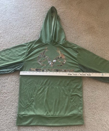 RealTree Original Hoodie Mens Small Front Pocket Lightweight Spellout & Logo - Picture 7 of 10