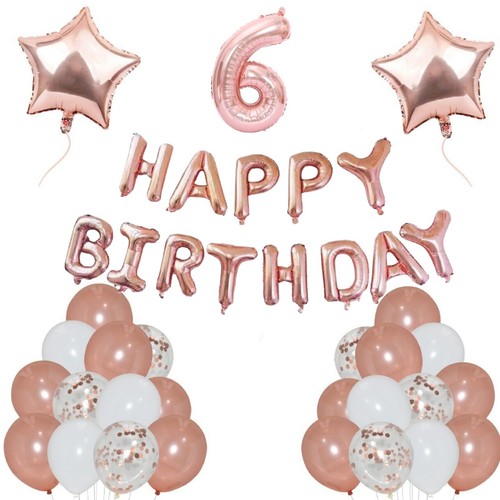 LARGE Rose Gold Happy Birthday Bunting Banner Foil Set Helium Party DECORATION - Picture 8 of 32