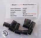 Premium Quality Wood Ferrules Black/clear Orange 0.58" Length, 10pcs/pack