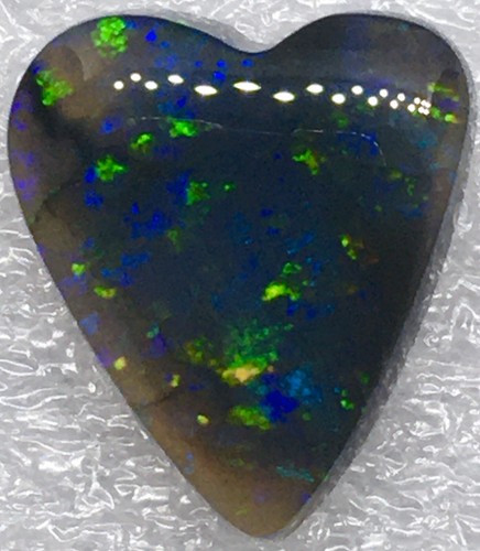 INCREDIBLE 3.70cts GREEN BLUE GALAXY FIRE AUSTRALIA N-2 BLACK OPAL CRYSTAL HEART - Picture 7 of 12