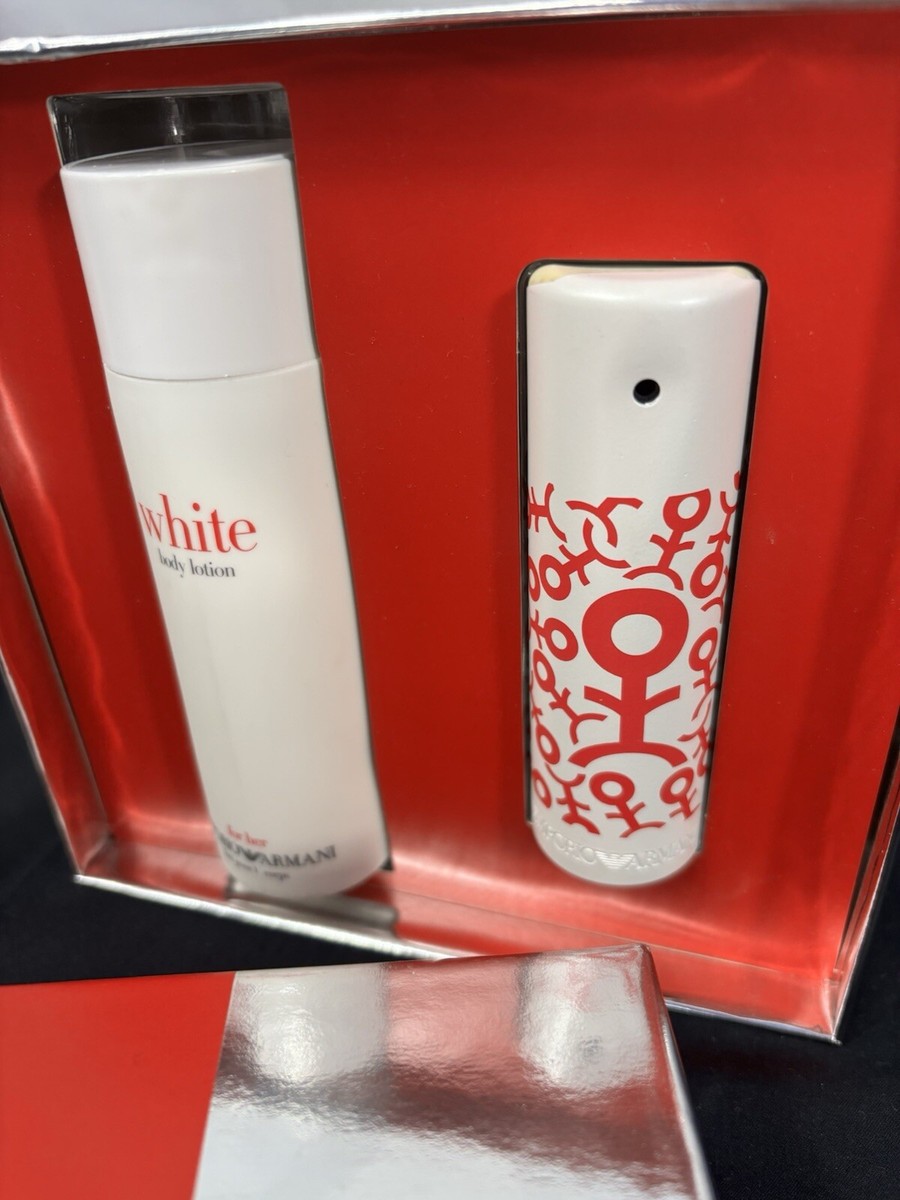 Emporio Armani White RED For Her 50ml EDT Spray Body Lotion Set
