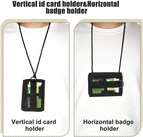 Portatarjetas de identificación táctica funda parche insignia organizador bolsa con cordón para el cuello - Imagen 10 de 10