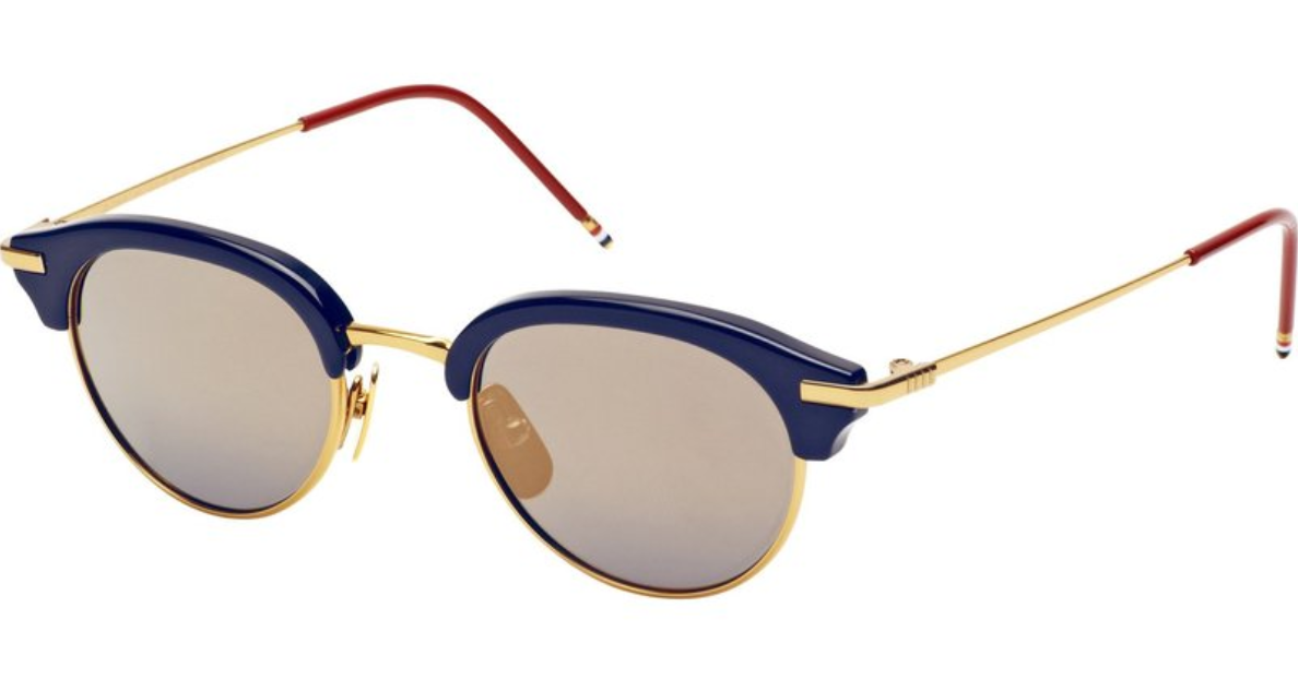 Authentic THOM BROWNE TB-706-B-T-NVY-GLD-Sunglasses - 47mm