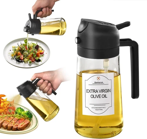 Oil Sprayer for Cooking, Kitchen Maiden 2 in 1 Spray and Pour Olive Oil Dispense