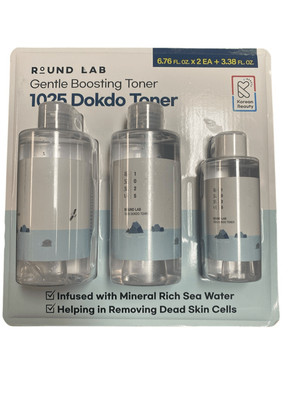 Round Lab 1025 Dokdo Gentle Boosting Toner, 6.76 Fl Oz (Pack of 2) + 3.38 Fl Oz
