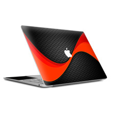 Skin Decal Wrap for MacBook Air Retina 13 Inch - Red Twist Black Metallic