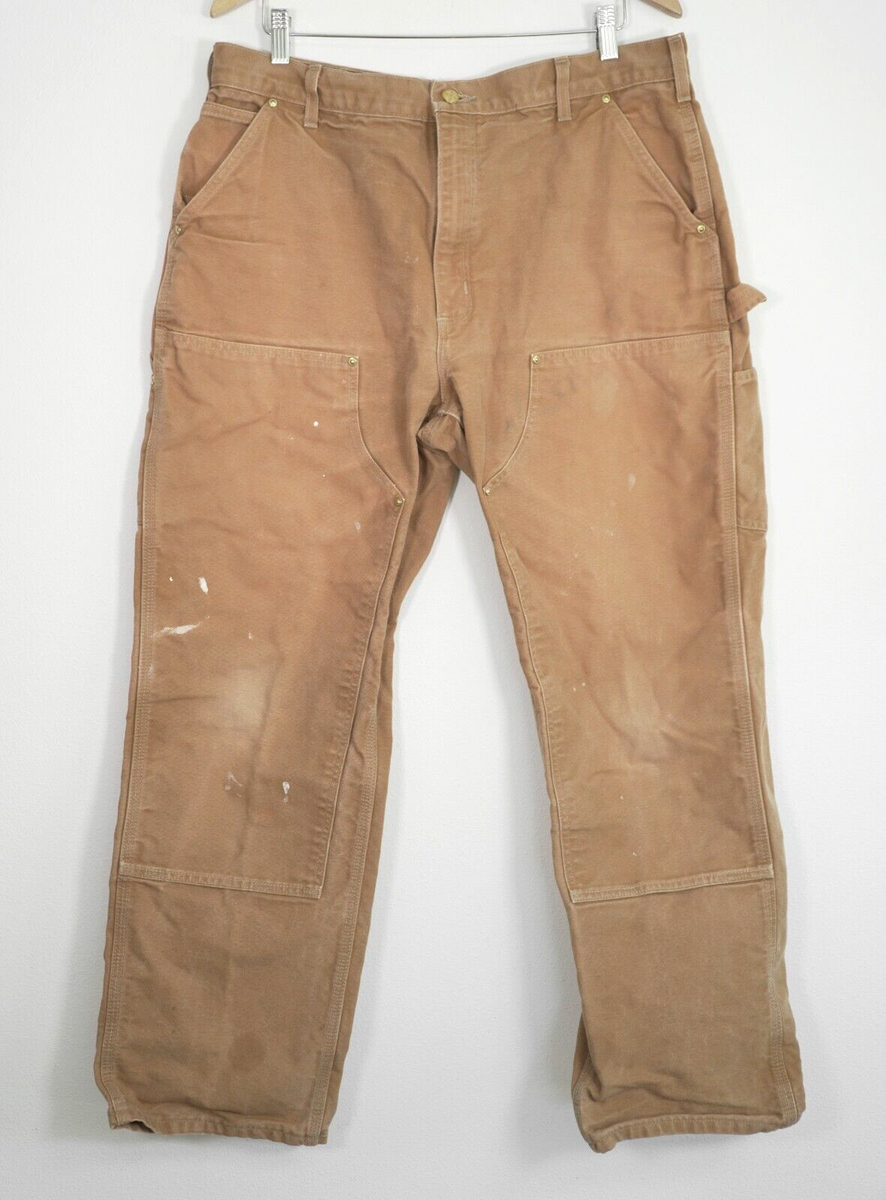 CARHARTT Brown Loose Fit Double Knee Pants 38X32 (36X31 CARHARTT Brown Loose Fit Double Knee Pants 38X32 (36X31