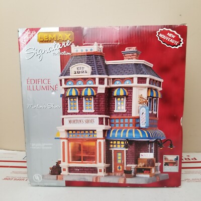 Lemax Christmas Village Morton's Shoes Lighted Store Signature